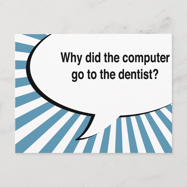 Carte Postale blague bluetooth du dentiste (Devant)