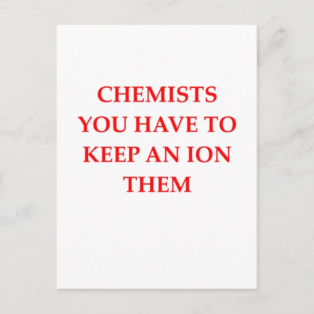 Carte Postale blague de chimie (Devant)