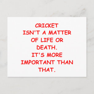 Carte Postale blague de cricket