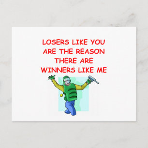 Carte Postale blague de gagnants et perdants