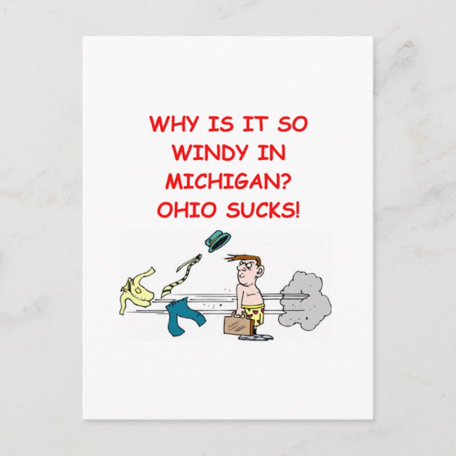 Carte Postale blague de l'ohio michigan (Devant)