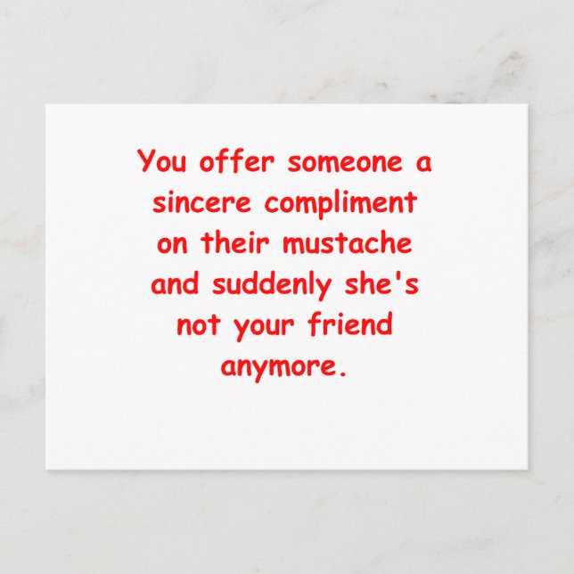 Carte Postale blague de moustache (Devant)