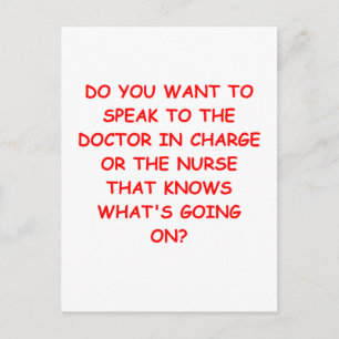 Carte Postale blague de soins infirmiers