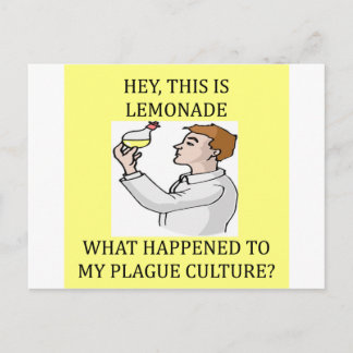 Carte Postale blague d'expérimentation biologique
