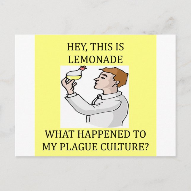 Carte Postale blague d'expérimentation biologique (Devant)