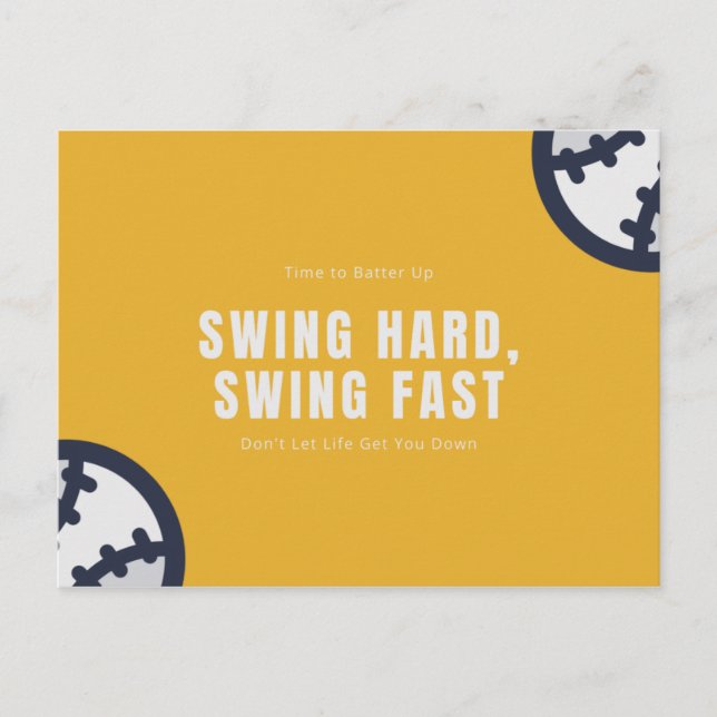 Carte Postale Blague drôle Baseball jaune (Devant)