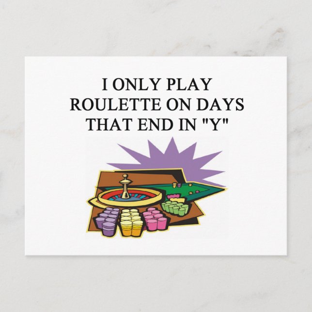 Carte Postale Blague du joueur de ROULETTE (Devant)