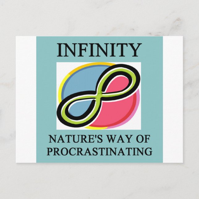 Carte Postale blague mathématique INFINITY (Devant)