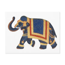 blanc bleu gris or rouge Éléphant Inde Style