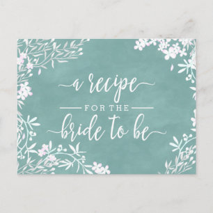Carte Postale Blanc Floral N'importe quelle couleur Bride Mariag