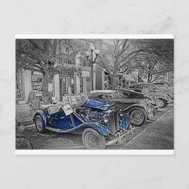 Carte Postale "Blanc noir" "MG classique" "Splash couleur" (Devant)