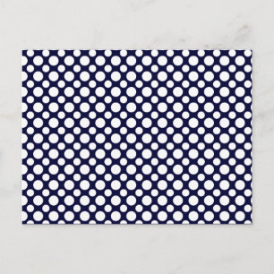 Carte postale blanche bleu Polka-Dots
