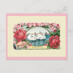 Carte postale blanche de Swan Art Friedship de Vic