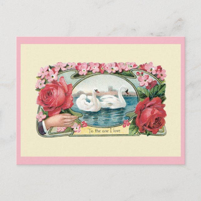 Carte postale blanche de Swan Art Friedship de Vic (Devant)