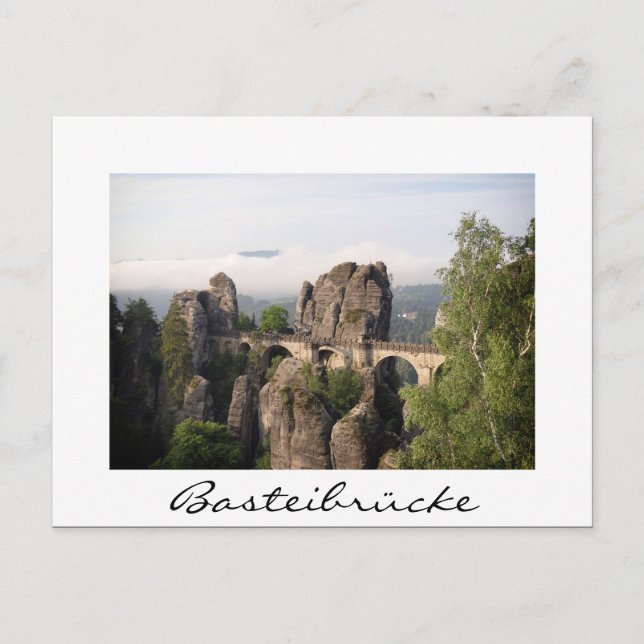 Carte postale blanche du pont Basteibrücke (Devant)