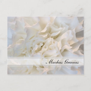 Carte postale blanche Floral Merci espagnol