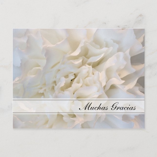 Carte postale blanche Floral Merci espagnol (Devant)