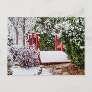 Carte postale blanche Little Red Bridge