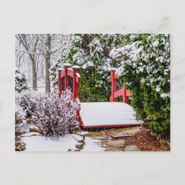 Carte postale blanche Little Red Bridge (Devant)