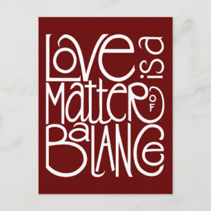 Carte postale blanche Love Balance