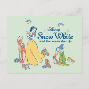 Carte Postale Blanche neige & Dopey avec des amis
