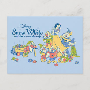 Carte Postale Blanche-Neige et les sept nains en pause