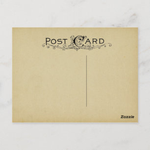 Carte postale blanche Parchemin Vintage Arrière - 