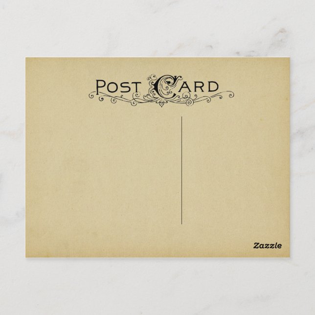 Carte postale blanche Parchemin Vintage Arrière -  (Dos)