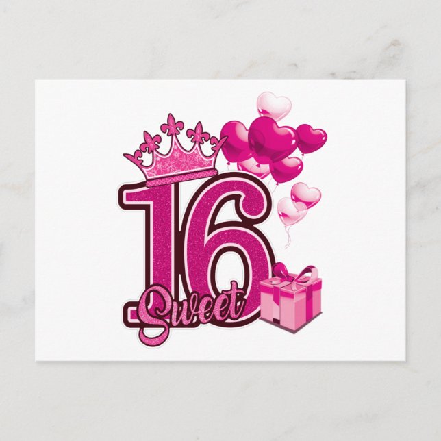 Carte postale blanche pour 16 ans (Devant)