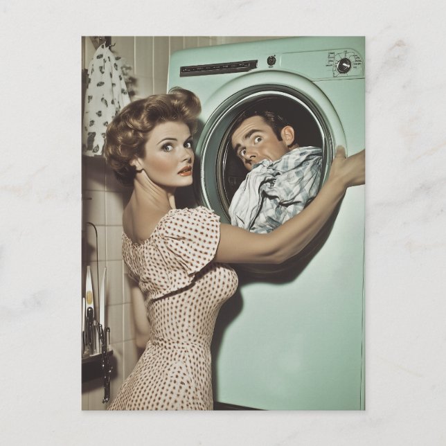 Carte Postale Blanchisserie vintage Surprise (Devant)