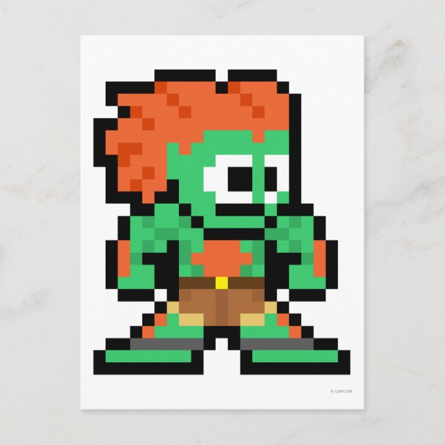 Carte Postale Blanka 8 bits (Devant)