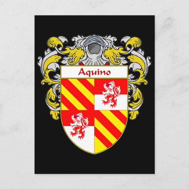 Carte Postale Blason de la famille Aquino (Mantelé) (Devant)