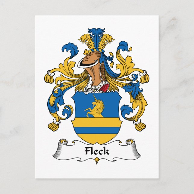 Carte Postale Blason de la famille Fleck (Devant)