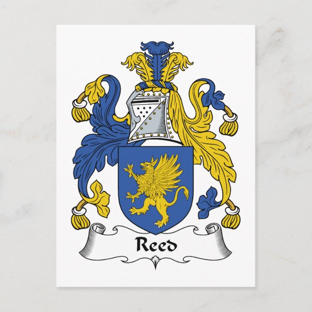 Carte Postale Blason de la famille Reed (Devant)