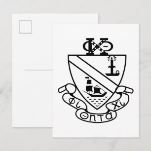 Carte Postale Blason de Phi Chi Theta N&B