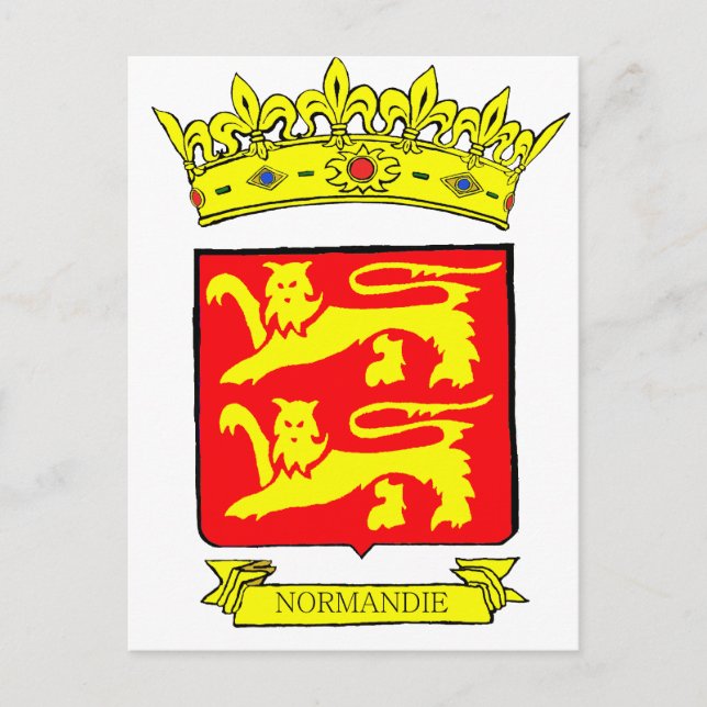 CARTE POSTALE BLASON NORMANDIE (Devant)