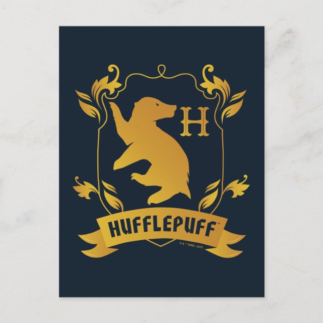 Carte Postale Blason orné de la maison HUFFLEPUFF™ (Devant)