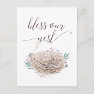 Carte Postale Bless Our Nest - Rustique, Boho Chic Design