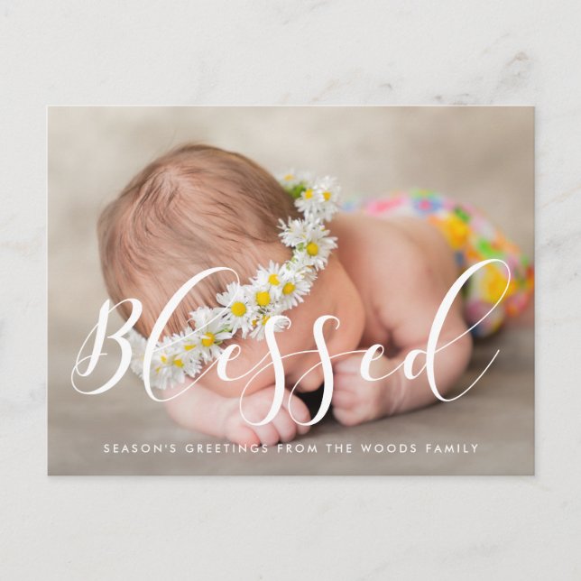 Carte Postale Blessé Elegant calligraphie vacances photo (Devant)