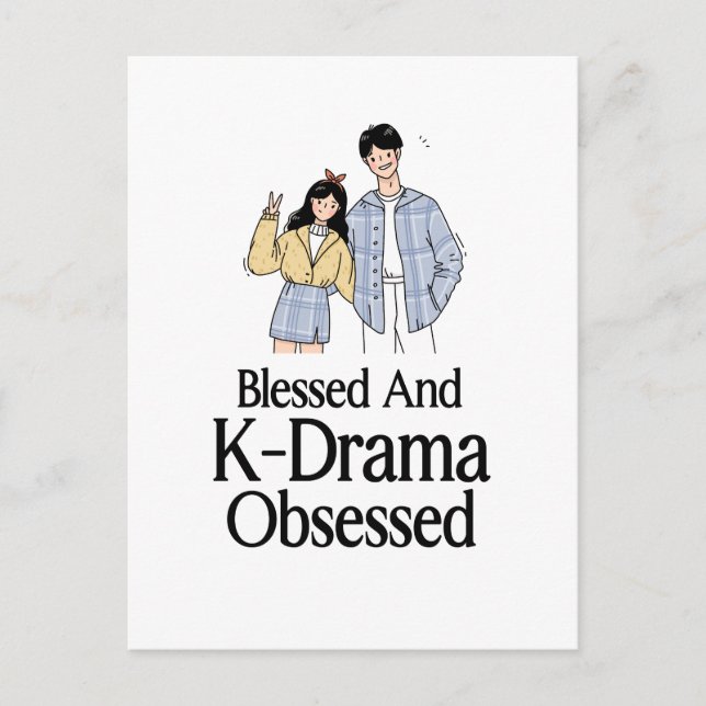 Carte Postale Blessed and K-Drama Obsessed (Devant)