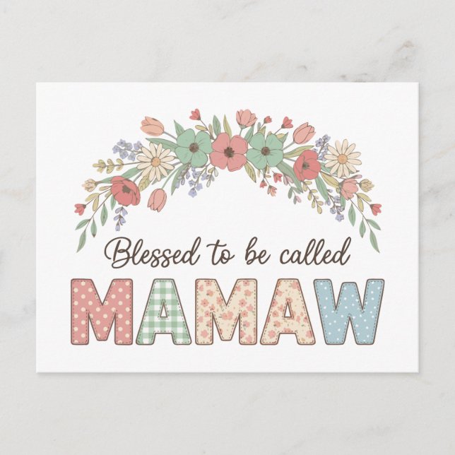 Carte Postale Blessed to be called Mamaw (Devant)