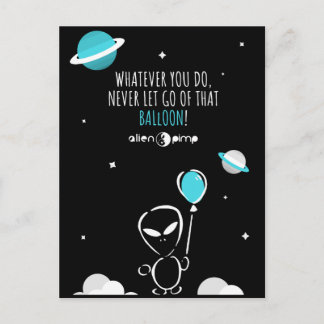 Carte postale Bleu Balloon par Alien Pimp