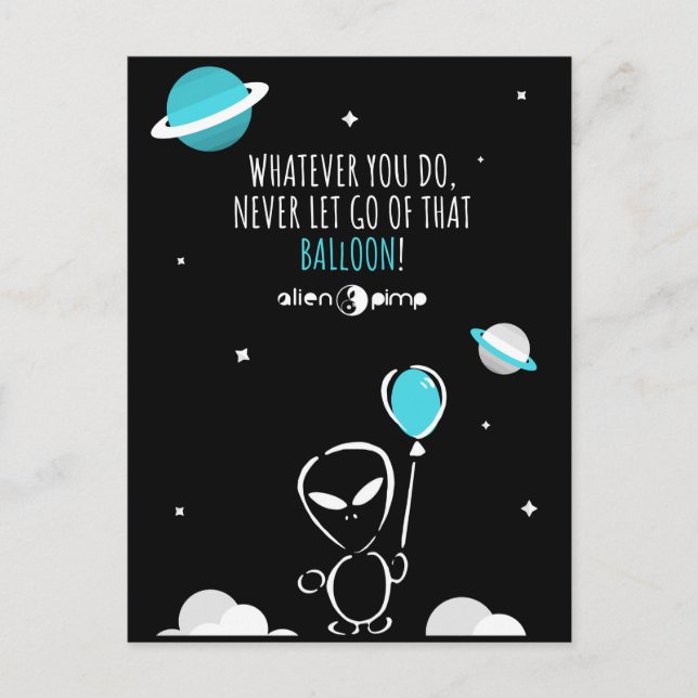 Carte postale Bleu Balloon par Alien Pimp (Devant)