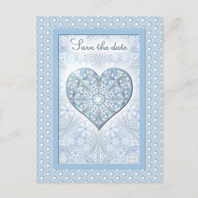 Carte postale bleu céramique Lace (Devant)