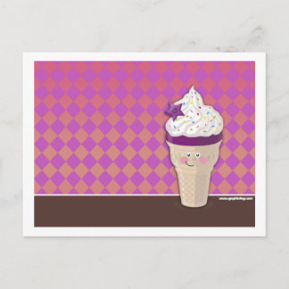 carte postale bleu crème glacée