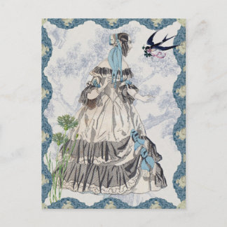 Carte Postale Bleu-dame victorien