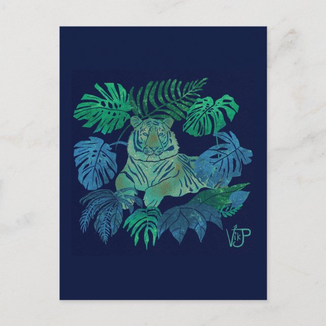 Carte Postale Bleu de la jungle (Devant)