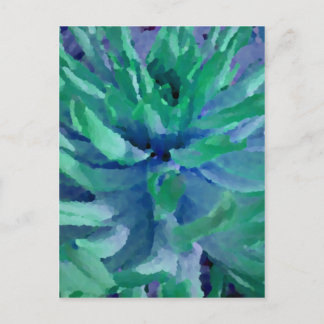 Carte Postale Bleu de mer, vert de l'océan, dahlia, grande fleur