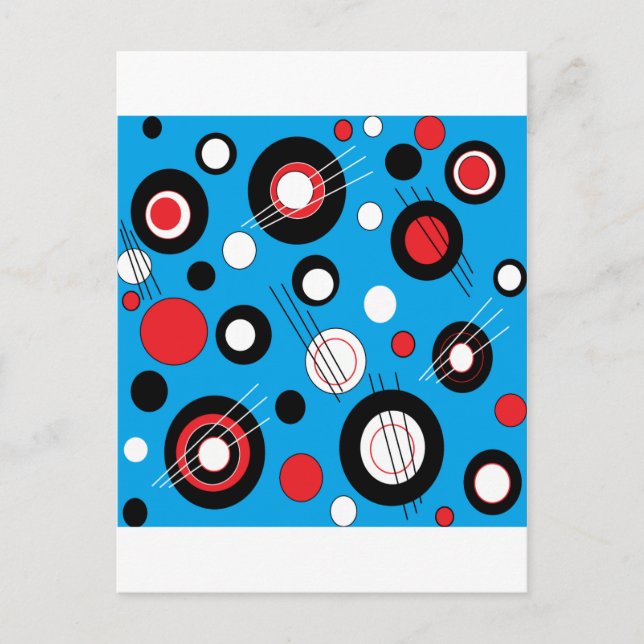 Carte Postale Bleu de polka (Devant)