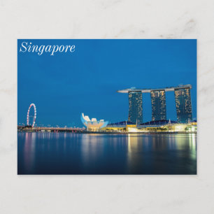 Carte Postale Bleu de Singapour au bord de la baie